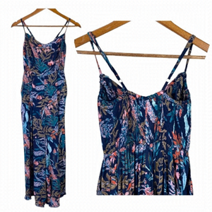 Chai NWT Navy Blue Floral Sleeveless Romper Jumpsuit size XS